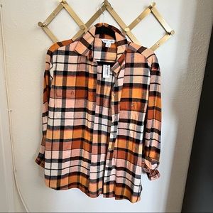Old Navy The Boyfriend Shirt - Yellow Plaid